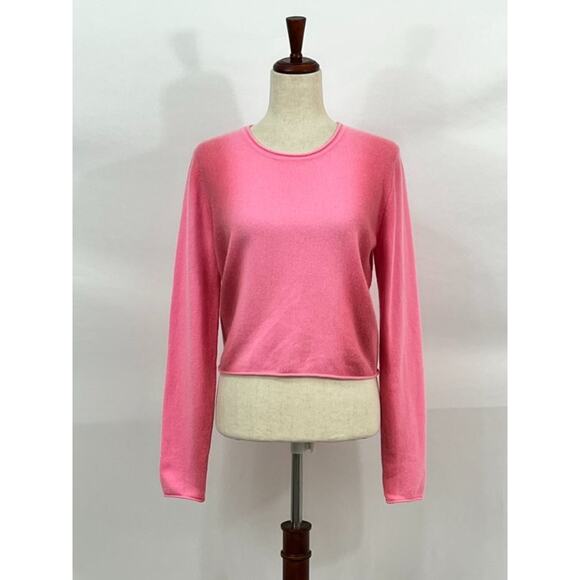 CRUSH CASHMERE Sz 1 S Pink Lollipop Hailey Gradient 100% Pullover Sweater NWT - Picture 2 of 12